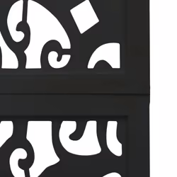 vidaXL Room Divider Privacy Screen Privacy Panel Black Solid Wood Paulownia - 40 x 180 cm/ 3 piece - Additional view 5