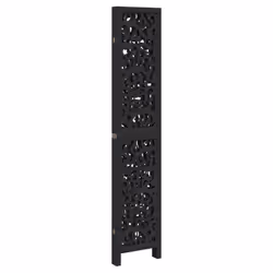 vidaXL Room Divider Privacy Screen Privacy Panel Black Solid Wood Paulownia - 40 x 200 cm/ 4 piece - Additional view 4
