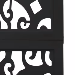 vidaXL Room Divider Privacy Screen Privacy Panel Black Solid Wood Paulownia - 40 x 200 cm/ 4 piece - Additional view 5