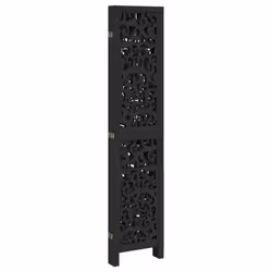 vidaXL Room Divider Privacy Screen Privacy Panel Black Solid Wood Paulownia - 40 x 180 cm/ 5 piece - Additional view 4