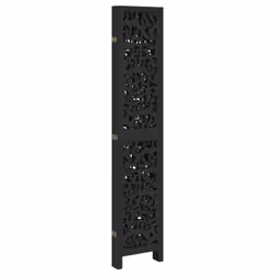 vidaXL Room Divider Privacy Screen Privacy Panel Black Solid Wood Paulownia - 40 x 200 cm/ 5 piece - Additional view 4