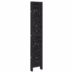 vidaXL Room Divider Privacy Screen Privacy Panel Black Solid Wood Paulownia - 40 x 220 cm/ 5 piece - Additional view 4