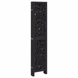 vidaXL Room Divider Privacy Screen Privacy Panel Black Solid Wood Paulownia - 40 x 180 cm/ 6 piece - Additional view 4