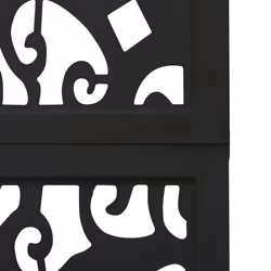 vidaXL Room Divider Privacy Screen Privacy Panel Black Solid Wood Paulownia - 40 x 200 cm/ 6 piece - Additional view 5