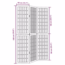 vidaXL Room Divider Panels Office Privacy Screen Solid Wood Paulownia - 40 x 180 cm/ 3 piece - Additional view 7