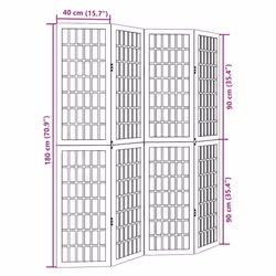 vidaXL Room Divider Panels Office Privacy Screen Solid Wood Paulownia - 40 x 180 cm/ 4 piece