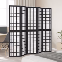 vidaXL Room Divider Panels Office Privacy Screen Solid Wood Paulownia - 40 x 180 cm/ 5 piece