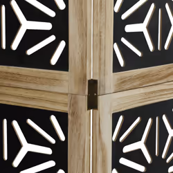 vidaXL Room Divider Panel Privacy Screen Brown & Black Solid Wood Paulownia - 40 x 180 cm/ 4 piece - Additional view 6