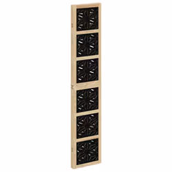 vidaXL Room Divider Panel Privacy Screen Brown & Black Solid Wood Paulownia - 40 x 200 cm/ 4 piece - Additional view 4
