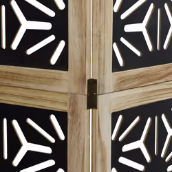 vidaXL Room Divider Panel Privacy Screen Brown & Black Solid Wood Paulownia - 40 x 180 cm/ 5 piece - Additional view 6