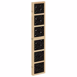 vidaXL Room Divider Panel Privacy Screen Brown & Black Solid Wood Paulownia - 40 x 200 cm/ 5 piece - Additional view 4