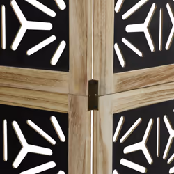 vidaXL Room Divider Panel Privacy Screen Brown & Black Solid Wood Paulownia - 40 x 220 cm/ 5 piece - Additional view 6