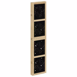 vidaXL Room Divider Panel Privacy Screen Brown & Black Solid Wood Paulownia - 40 x 180 cm/ 6 piece - Additional view 4