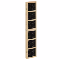 vidaXL Room Divider Panel Privacy Screen Brown & Black Solid Wood Paulownia - 40 x 200 cm/ 6 piece - Additional view 4