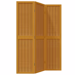 vidaXL Room Divider Panel Office Privacy Screen Brown Solid Wood Paulownia - 40 x 160 cm/ 3 piece