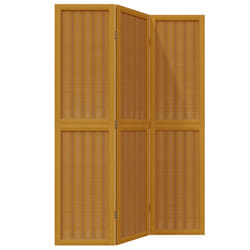 vidaXL Room Divider Panel Office Privacy Screen Brown Solid Wood Paulownia - 40 x 160 cm/ 3 piece