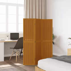 vidaXL Room Divider Panel Office Privacy Screen Brown Solid Wood Paulownia - 40 x 160 cm/ 3 piece