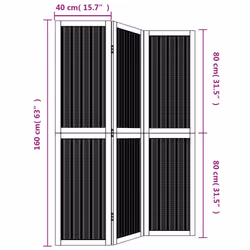 vidaXL Room Divider Panel Office Privacy Screen Brown Solid Wood Paulownia - 40 x 160 cm/ 3 piece