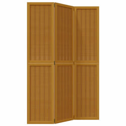 vidaXL Room Divider Panel Office Privacy Screen Brown Solid Wood Paulownia - 40 x 180 cm/ 3 piece