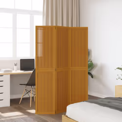 vidaXL Room Divider Panel Office Privacy Screen Brown Solid Wood Paulownia - 40 x 180 cm/ 3 piece