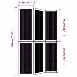 vidaXL Room Divider Panel Office Privacy Screen Brown Solid Wood Paulownia - 40 x 180 cm/ 3 piece