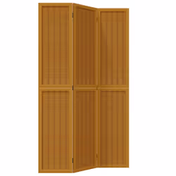 vidaXL Room Divider 3 Panels Office Privacy Screen Brown Solid Wood Paulownia