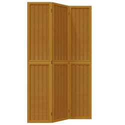 vidaXL Room Divider 3 Panels Office Privacy Screen Brown Solid Wood Paulownia