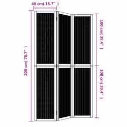 vidaXL Room Divider 3 Panels Office Privacy Screen Brown Solid Wood Paulownia