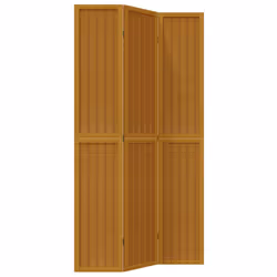 vidaXL Room Divider Panel Office Privacy Screen Brown Solid Wood Paulownia - 40 x 220 cm/ 3 piece