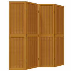 vidaXL Room Divider Panel Office Privacy Screen Brown Solid Wood Paulownia - 40 x 160 cm/ 4 piece