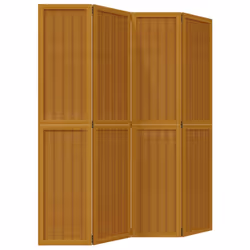 vidaXL Room Divider Panel Office Privacy Screen Brown Solid Wood Paulownia - 40 x 180 cm/ 4 piece