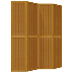vidaXL Room Divider Panel Office Privacy Screen Brown Solid Wood Paulownia - 40 x 180 cm/ 4 piece