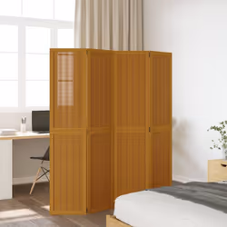 vidaXL Room Divider Panel Office Privacy Screen Brown Solid Wood Paulownia - 40 x 180 cm/ 4 piece