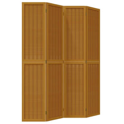 vidaXL Room Divider Panel Office Privacy Screen Brown Solid Wood Paulownia - 40 x 200 cm/ 4 piece