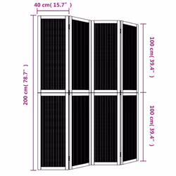 vidaXL Room Divider Panel Office Privacy Screen Brown Solid Wood Paulownia - 40 x 200 cm/ 4 piece - Additional view 3