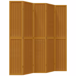 vidaXL Room Divider Panel Office Privacy Screen Brown Solid Wood Paulownia - 40 x 220 cm/ 5 piece