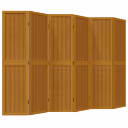 vidaXL Room Divider Panel Office Privacy Screen Brown Solid Wood Paulownia - 40 x 160 cm/ 6 piece