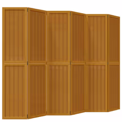 vidaXL Room Divider Panel Office Privacy Screen Brown Solid Wood Paulownia - 40 x 180 cm/ 6 piece