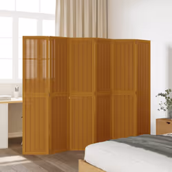 vidaXL Room Divider Panel Office Privacy Screen Brown Solid Wood Paulownia - 40 x 180 cm/ 6 piece