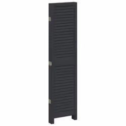vidaXL Room DividerÂ 5 Panels Room Privacy Screen Black Solid Wood Paulownia - Additional view 4