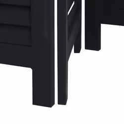 vidaXL Room DividerÂ 5 Panels Room Privacy Screen Black Solid Wood Paulownia - Additional view 6