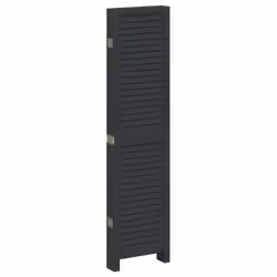 vidaXL Room DividerÂ 6 Panels Room Privacy Screen Black Solid Wood Paulownia - Additional view 4