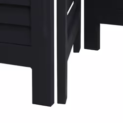vidaXL Room DividerÂ 6 Panels Room Privacy Screen Black Solid Wood Paulownia - Additional view 6