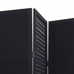 vidaXL Room DividerÂ 6 Panels Room Privacy Screen Black Solid Wood Paulownia - Additional view 5