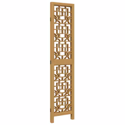 vidaXL Room Divider 3 Panels Office Privacy Screen Brown Solid Wood Paulownia - Additional view 4