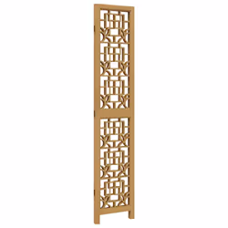 vidaXL Room Divider 3 Panels Office Privacy Screen Brown Solid Wood Paulownia - Additional view 4