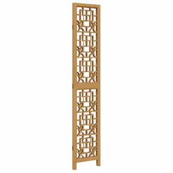 vidaXL Room Divider 3 Panels Office Privacy Screen Brown Solid Wood Paulownia