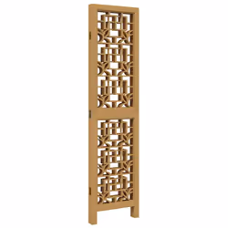 vidaXL Room Divider 4 Panels Office Privacy Screen Brown Solid Wood Paulownia - Additional view 4