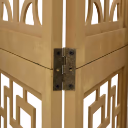 vidaXL Room Divider 4 Panels Office Privacy Screen Brown Solid Wood Paulownia - Additional view 4