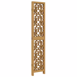 vidaXL Room Divider 4 Panels Office Privacy Screen Brown Solid Wood Paulownia - Additional view 3